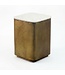 Wohnling Bijzettafel Metaal met wit Marmer Tafelblad 33cm vierkant - Moderne Aanrechttafel - Design Salontafel - Loungtafel - Elegante Woonkamertafel Handgemaakt