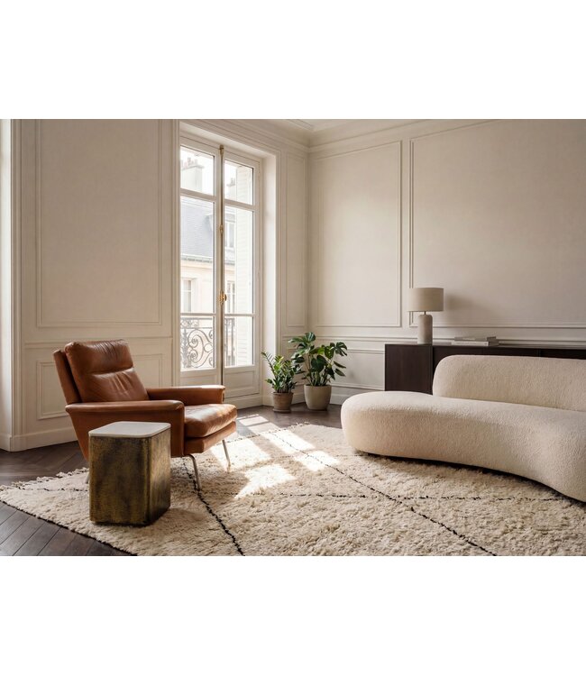 Wohnling Bijzettafel Metaal met wit Marmer Tafelblad 33cm vierkant - Moderne Aanrechttafel - Design Salontafel - Loungtafel - Elegante Woonkamertafel Handgemaakt