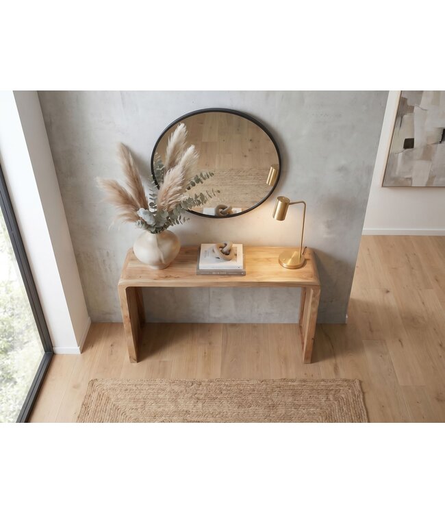 Wohnling Console tafel Acacia Massief hout 120cm Smal - Moderne Haltafel Houten Dressoir - Elegante Gangtafel Hal Massief houten meubels Handgemaakt