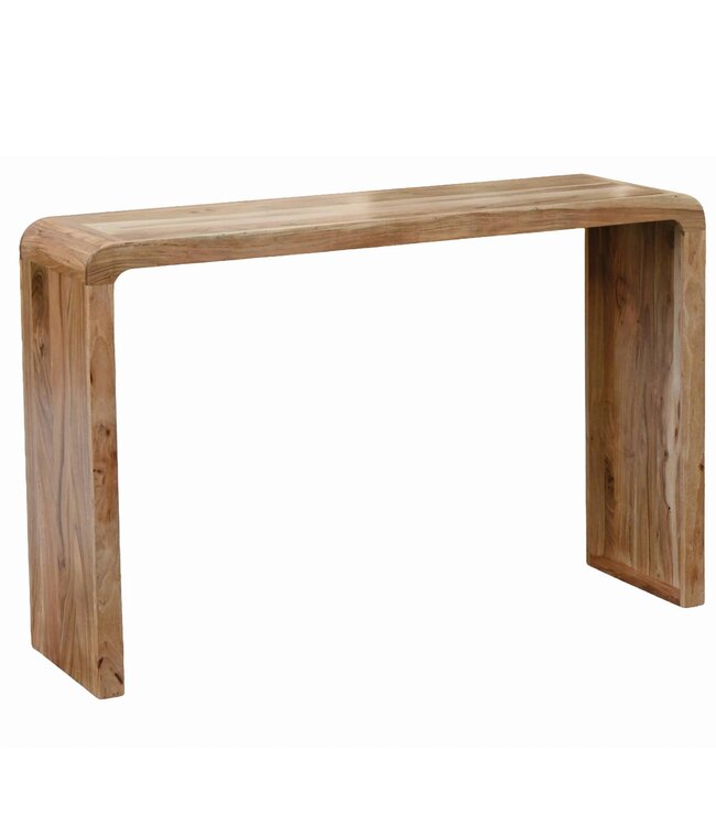 Wohnling Console tafel Acacia Massief hout 120cm Smal - Moderne Haltafel Houten Dressoir - Elegante Gangtafel Hal Massief houten meubels Handgemaakt