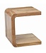 Wohnling Bijzettafel C Vorm Acacia Massief Hout 45cm Aanrechttafel Modern - Design Salontafel Massief - Kleine Afzettafel Hout - Woonkamertafel Koffietafel Handgemaakt