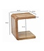 Wohnling Bijzettafel C Vorm Acacia Massief Hout 45cm Aanrechttafel Modern - Design Salontafel Massief - Kleine Afzettafel Hout - Woonkamertafel Koffietafel Handgemaakt
