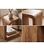 Wohnling Bijzettafel C Vorm Acacia Massief Hout 45cm Aanrechttafel Modern - Design Salontafel Massief - Kleine Afzettafel Hout - Woonkamertafel Koffietafel Handgemaakt