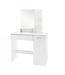 Wohnling Kaptafel 90cm Wit Make-uptafel Modern - Toilettafel met Spiegel en Plank - Witte Kaptafel met Lade en Deur - Grote Moderne Make-up Tafel