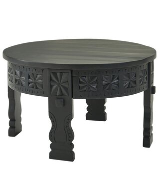 Wohnling Salontafel mangohout zwart 60x36x60 cm - WL6.349