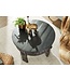 Wohnling Design Salontafel 60x36x60 cm Mango Massief Hout Ronde Zwarte Bijzettafel, Woonkamertafel Hout Massief, Tafel Woonkamer Oriëntaals, Koffietafel Loungtafel