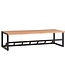 Wohnling design kapstok acacia massief hout / metaal 80x22x33 cm | Haakstang met plank en kledingroede | Hal garderobe garderobe muur hout