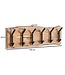 Wohnling design kapstok acacia massief hout / metaal 100 x 29 x 12,5 cm | Haakrail hal kapstok wand | Kledingkast hout