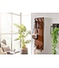 Wohnling design kapstok acacia massief hout / metaal 35,5 x 100 x 11 cm | Hakenrail 2-rijige hal kapstok wand | Kledingkast hout