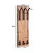 Wohnling design kapstok acacia massief hout / metaal 35,5 x 100 x 11 cm | Hakenrail 2-rijige hal kapstok wand | Kledingkast hout