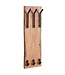 Wohnling design kapstok acacia massief hout / metaal 35,5 x 100 x 11 cm | Hakenrail 2-rijige hal kapstok wand | Kledingkast hout