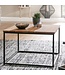 Wohnling salontafel 60x60x41 cm massief houten metalen salontafel salontafel acacia | Industriële kamertafel | Houten tafel, salontafel, massief | Tafel woonkamer