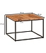 Wohnling salontafel 60x60x41 cm massief houten metalen salontafel salontafel acacia | Industriële kamertafel | Houten tafel, salontafel, massief | Tafel woonkamer