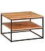 Wohnling salontafel 60x60x41 cm massief houten metalen salontafel salontafel acacia | Industriële kamertafel met opbergruimte | Vierkante houten tafel, stevige salontafel