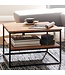 Wohnling salontafel 60x60x41 cm massief houten metalen salontafel salontafel acacia | Industriële kamertafel met opbergruimte | Vierkante houten tafel, stevige salontafel