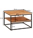 Wohnling salontafel 60x60x41 cm massief houten metalen salontafel salontafel acacia | Industriële kamertafel met opbergruimte | Vierkante houten tafel, stevige salontafel