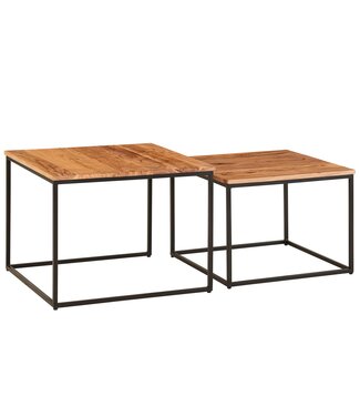 Wohnling Bijzettafelset acacia 60x46x60 cm - WL6.364
