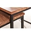 Wohnling salontafel set van 2 acacia massief hout / metalen bijzettafel hoekig | Design salontafel met metalen poten Salontafel | 2-delige placemat nesttafel