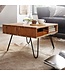 Wohnling salontafel 60x40x60 cm acacia massief hout / metalen design salontafel hoekig | Houten tafel met opbergruimte | Salontafel hout vierkant bruin