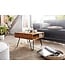 Wohnling salontafel 60x40x60 cm acacia massief hout / metalen design salontafel hoekig | Houten tafel met opbergruimte | Salontafel hout vierkant bruin