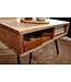 Wohnling salontafel 60x40x60 cm acacia massief hout / metalen design salontafel hoekig | Houten tafel met opbergruimte | Salontafel hout vierkant bruin