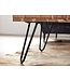 Wohnling salontafel 60x40x60 cm acacia massief hout / metalen design salontafel hoekig | Houten tafel met opbergruimte | Salontafel hout vierkant bruin