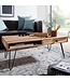 Wohnling Salontafel BAGLI Massief Acaciahout 110 cm breed Woonkamertafel Design Metalen Poten Landelijke Stijl Bijzettafel Lade