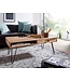 Wohnling Salontafel BAGLI Massief Acaciahout 110 cm breed Woonkamertafel Design Metalen Poten Landelijke Stijl Bijzettafel Lade