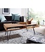 Wohnling Salontafel BAGLI Massief Acaciahout 110 cm breed Woonkamertafel Design Metalen Poten Landelijke Stijl Bijzettafel Lade