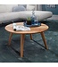 Wohnling salontafel Massief houten acacia | Woonkamer tafel Rond Ø75 x 40 cm | Tafel met 4 poten in landelijke stijl