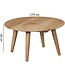 Wohnling salontafel Massief houten acacia | Woonkamer tafel Rond Ø75 x 40 cm | Tafel met 4 poten in landelijke stijl