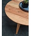 Wohnling salontafel Massief houten acacia | Woonkamer tafel Rond Ø75 x 40 cm | Tafel met 4 poten in landelijke stijl