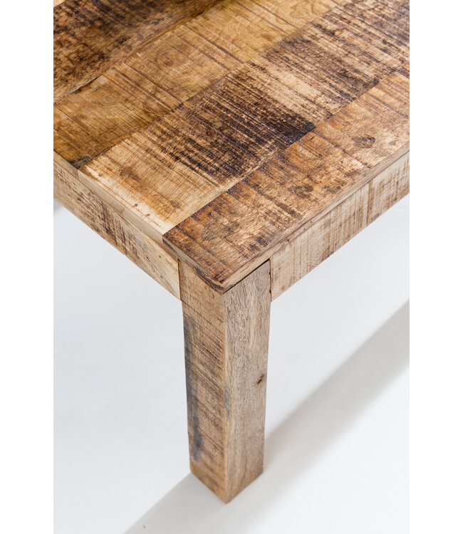 Wohnling salontafel RUSTICA 110 x 60 x 47 cm massief hout Mango Nature | Landelijke stijl salontafel Rustieke Koffietafel | Massief houten tafel woonkamer