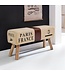 Wohnling Ontwerp Turn Bock bank CANVAS Brown 91 x 30 x 50 cm | Draai voetbank gemaakt van echt leder / stof | Kruk Garderobebank Kruk gymnastiek- bank