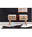 Wohnling Ontwerp Turn Bock bank CANVAS Brown 91 x 30 x 50 cm | Draai voetbank gemaakt van echt leder / stof | Kruk Garderobebank Kruk gymnastiek- bank