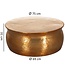 Wohnling salontafel KARAM 75x31x75 cm aluminium gouden bijzettafel oosterse rond | Plat gehamerd koffietafeltje metaal Design salontafel modern | Tafel klein Indiaas stub tafel klein