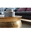 Wohnling salontafel KARAM 75x31x75 cm aluminium gouden bijzettafel oosterse rond | Plat gehamerd koffietafeltje metaal Design salontafel modern | Tafel klein Indiaas stub tafel klein