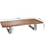 Wohnling salontafel ASURA 115 x 25 x 58 cm Acacia massief hout metalen frame groot | Boomstam Woonkamertafel Massief hout Bruin | Boomstam salontafel Landhuis houten tafel | Tafel Woonkamertafel