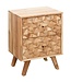 Wohnling Nachtkastje REWA 44x61x35cm Acacia Massief Hout Nachtkast Hoog, Landelijke Nachtkast Boxspringbed, Nachttafel Lades, Nachtkastje Houten Nachtkast, Bijzettafel Massief