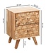 Wohnling Nachtkastje REWA 44x61x35cm Acacia Massief Hout Nachtkast Hoog, Landelijke Nachtkast Boxspringbed, Nachttafel Lades, Nachtkastje Houten Nachtkast, Bijzettafel Massief