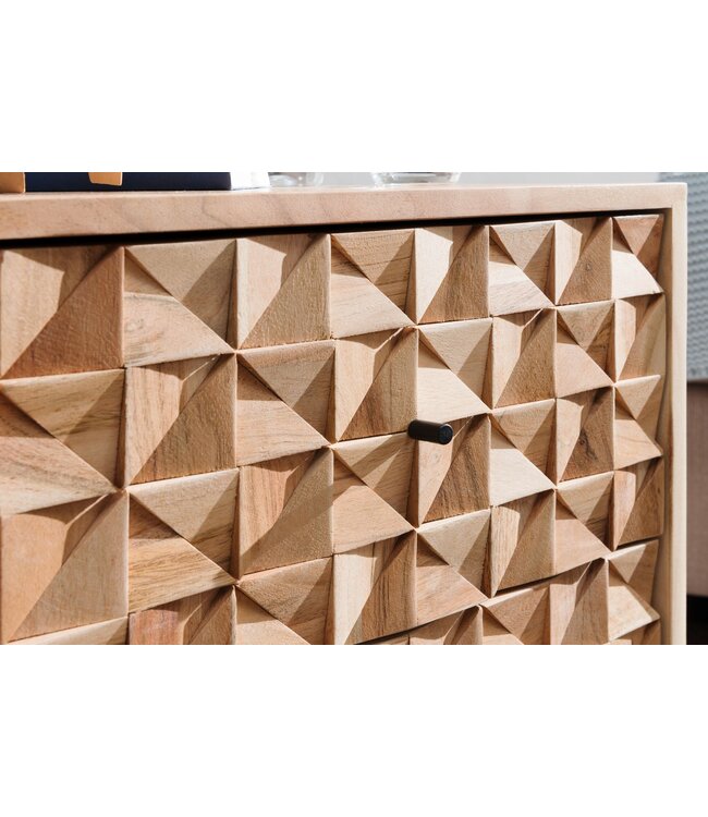 Wohnling Nachtkastje REWA 44x61x35cm Acacia Massief Hout Nachtkast Hoog, Landelijke Nachtkast Boxspringbed, Nachttafel Lades, Nachtkastje Houten Nachtkast, Bijzettafel Massief