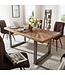 Wohnling eettafel mango massief houten eetkamertafel 200x76,5x100 cm | Keukentafel loft natuur | Massief houten tafel met metalen frame | Industriële tafel