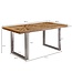 Wohnling eettafel mango massief houten eetkamertafel 200x76,5x100 cm | Keukentafel loft natuur | Massief houten tafel met metalen frame | Industriële tafel