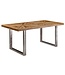 Wohnling eettafel mango massief houten eetkamertafel 200x76,5x100 cm | Keukentafel loft natuur | Massief houten tafel met metalen frame | Industriële tafel