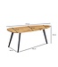 Wohnling salontafel acacia massief hout 110 x 45 x 60 cm salontafel niervorm | Salontafel Moderne houten tafel | Tafel woonkamer hout / metaal