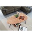 Wohnling salontafel acacia massief hout 110 x 45 x 60 cm salontafel niervorm | Salontafel Moderne houten tafel | Tafel woonkamer hout / metaal