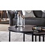 Wohnling salontafel set van 2 Mango massief houten / metalen salontafel rond | Industriële bijzettafel met metalen poten zwart | 2-delige placemat bijzettafel van hout