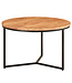 Wohnling salontafel 60x60x38 cm acacia massief hout / metalen design salontafel rond | Salontafel massief salontafel | Kleine tafel woonkamer