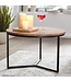 Wohnling salontafel 60x60x38 cm acacia massief hout / metalen design salontafel rond | Salontafel massief salontafel | Kleine tafel woonkamer