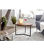Wohnling salontafel 60x60x38 cm acacia massief hout / metalen design salontafel rond | Salontafel massief salontafel | Kleine tafel woonkamer